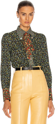Gucci Patchwork Liberty Blouse in Black Mix | FWRD - ShopStyle Tops