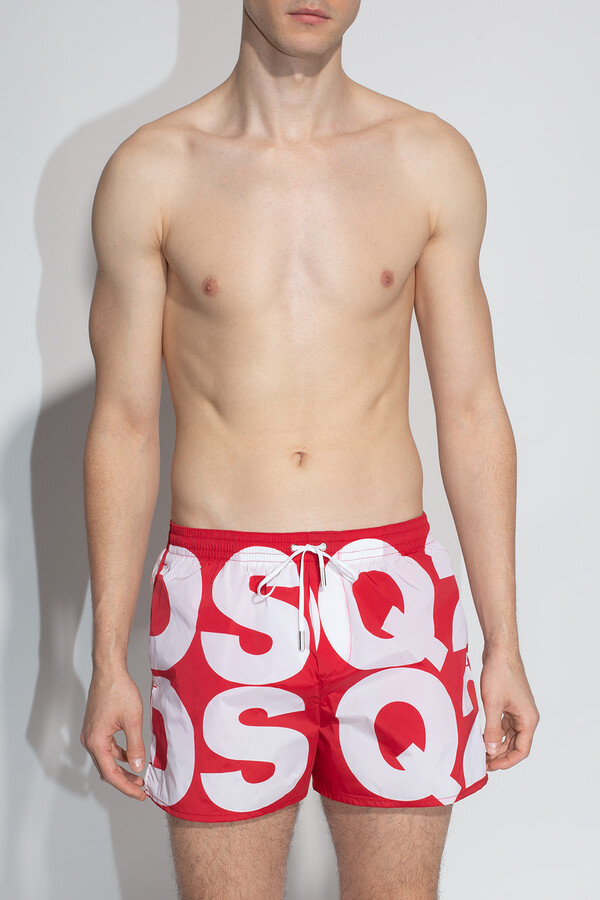 DSQUARED2 Swim Shorts With Logo Men's Red - ShopStyle