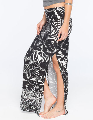 Lily White Double Slit Tropical Maxi Skirt