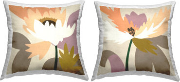 Stupell Industries Contemporary Flower Petal Shapes 2 Piece Outdoor Printed Pillow Set by Liz Jardine