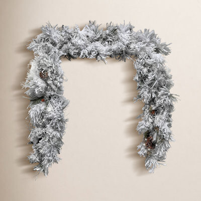 Regency International 9'x18" LED Flocked Bear Mountain Garland