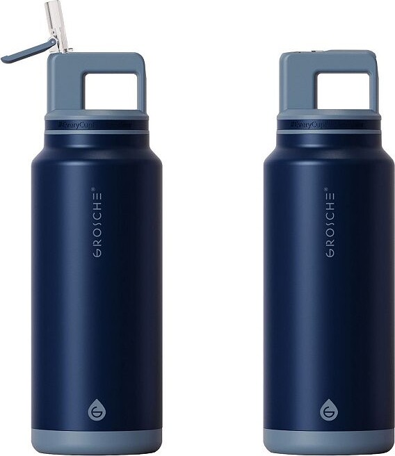 Grosche ALPINE Flip 'N Sip Insulated 40-oz. Leakproof Water Bottle with Straw 2-pk.