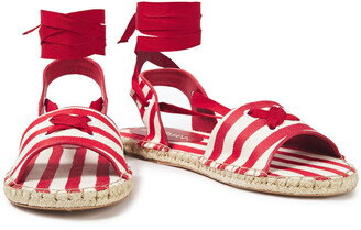 Zimmermann Lace-up Striped Cotton-canvas Espadrille Sandals