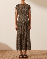 Thumbnail for your product : Shona Joy Women's Brown Midi Dresses - Adeline Short Sleeve Ruched Midi Dress