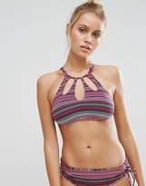 Thumbnail for your product : Bikini Lab High Neck Multi Stripe Crop Top