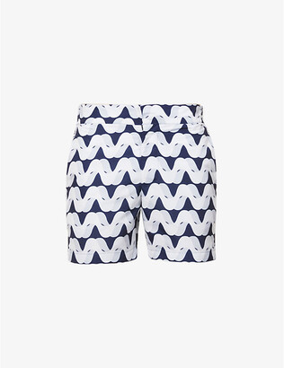 Frescobol Carioca Classic graphic-print recycled-woven swim shorts
