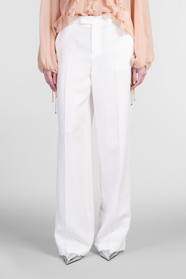Blumarine Pants In White Viscose
