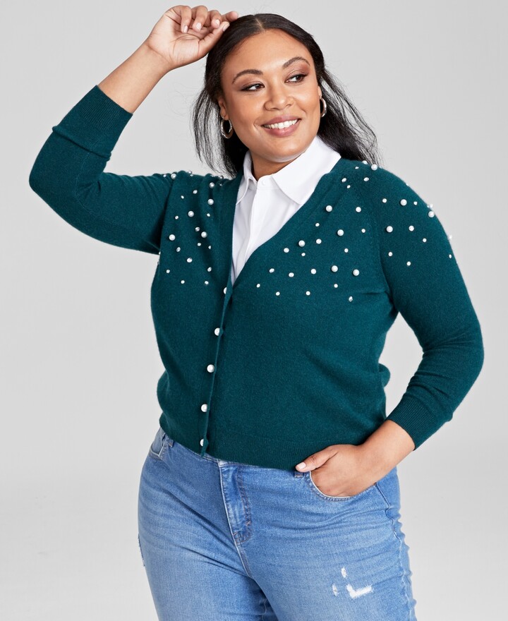 macys cashmere sweaters plus size