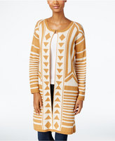 Thumbnail for your product : NY Collection Patterned Maxi Cardigan