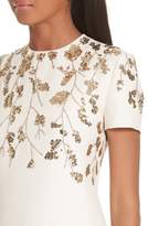 Thumbnail for your product : Valentino Floral Embroidered Crepe Couture Dress