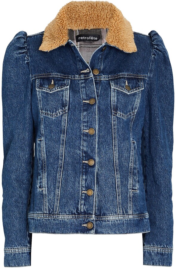 shoulder puff denim jacket