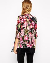 Thumbnail for your product : Warehouse Fringed Print Kimono Jacket