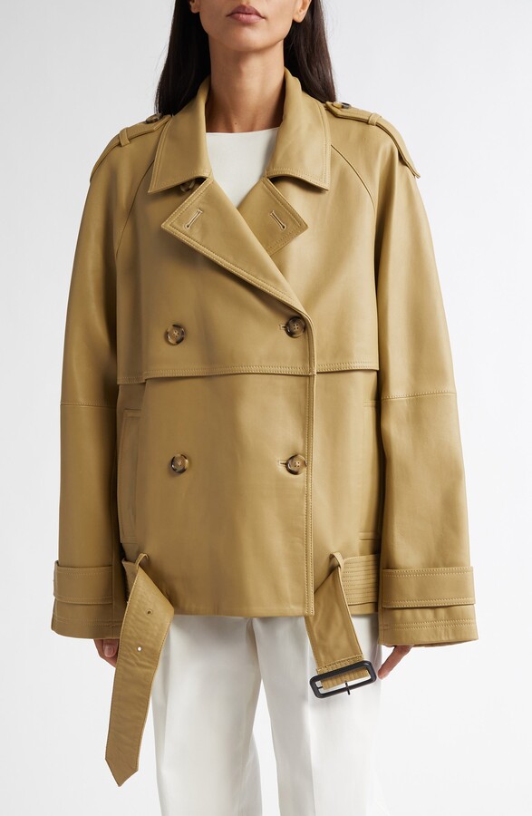Totême Leather Crop Trench Coat