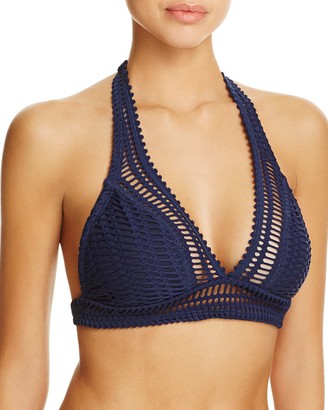 Robin Piccone Crochet Halter Bikini Top