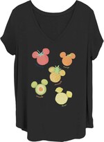 Thumbnail for your product : Disney Women's Classic Mickey Assorted Fruit Junior's Plus Short Sleeve Tee Shirt