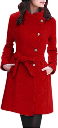 Long Wool Coats Women Red | Shop the world's largest collection of fashion  | ShopStyle UK