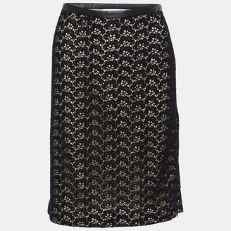 Diane von Furstenberg Black Stevia Acorn Lace Mini Skirt L