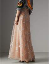 Thumbnail for your product : Burberry Equestrian Knight Embroidered Tulle Skirt