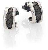 Thumbnail for your product : Bottega Veneta Sterling Silver Intrecciato Hoop Earrings/0.3"