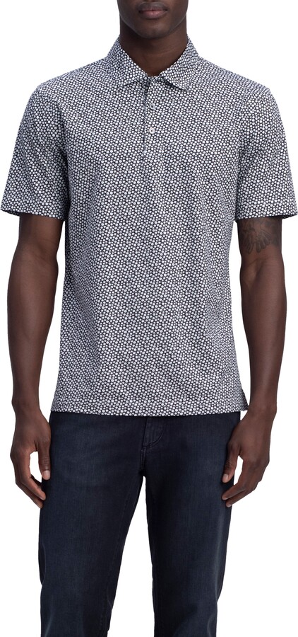 Bugatchi Tech Print Stretch Polo