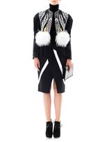 Thumbnail for your product : Peter Pilotto Ivy fur trim marble-print jacket