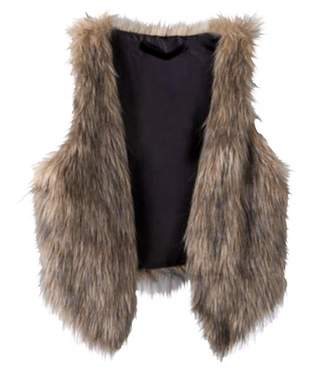SODIAL(R) Women Sleeveless Casual Faux Fur Vest Gilet Jacket Coat Size XXXL