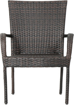 Hokku Designs 3Pcs Outdoor Dining Chair , Transitional , Brown, Stackable, Quick Use Style, Upgrade Style