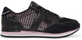 Thumbnail for your product : DKNY Jamie Metallic Leather, Suede And Mesh Sneakers