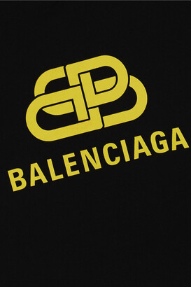 Balenciaga Printed Cotton-jersey T-shirt - Black