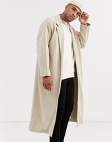 Thumbnail for your product : ASOS DESIGN oversized longline jersey duster jacket in beige