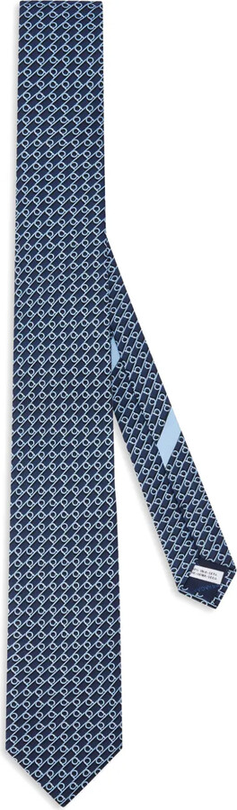 Ferragamo Gancini-print silk tie