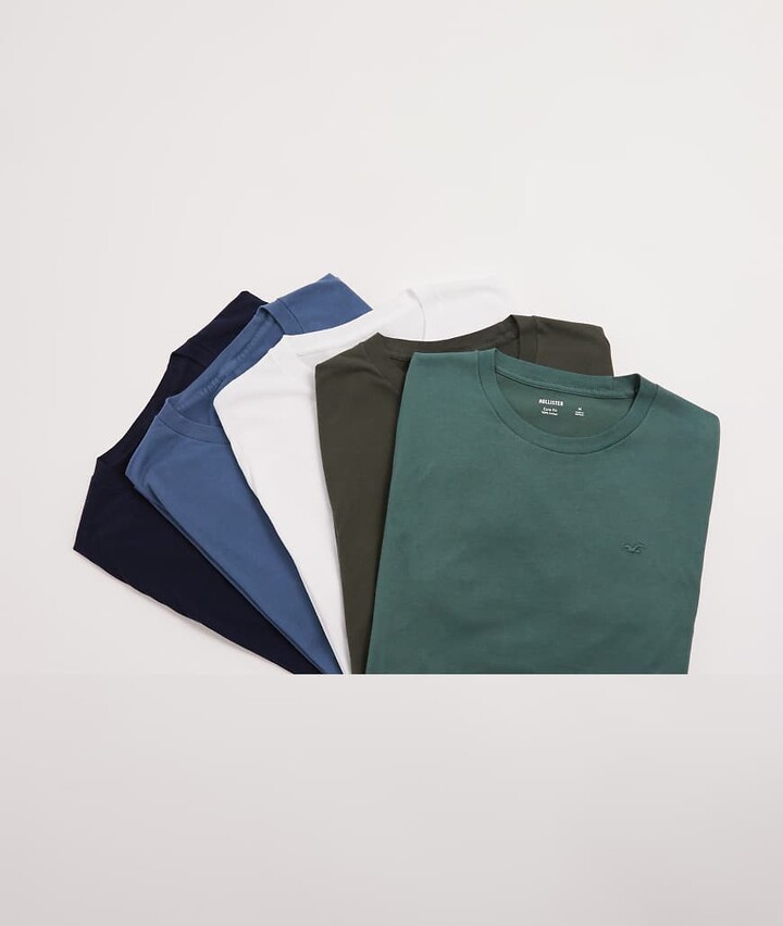 Hollister short sleeve classic fit chest logo 5 pack T-shirt in multi