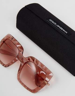 Dolce & Gabbana over sized square sunglasses in rose pink