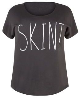 New Look Inspire Dark Grey Skint T-Shirt