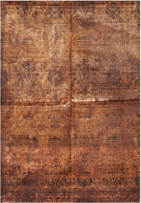 Bungalow Rose Savorey Hand Loomed Viscose/Cotton Ikat Rug in Brown