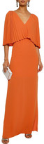 Thumbnail for your product : Halston Layered Pleated Crepe Gown