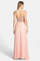 Thumbnail for your product : Nightway Morgan & Co. Embellished Cutout Sweetheart Bodice Strapless Gown (Juniors)