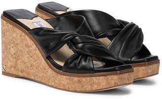 Jimmy Choo Narisa 90 leather wedge sandals
