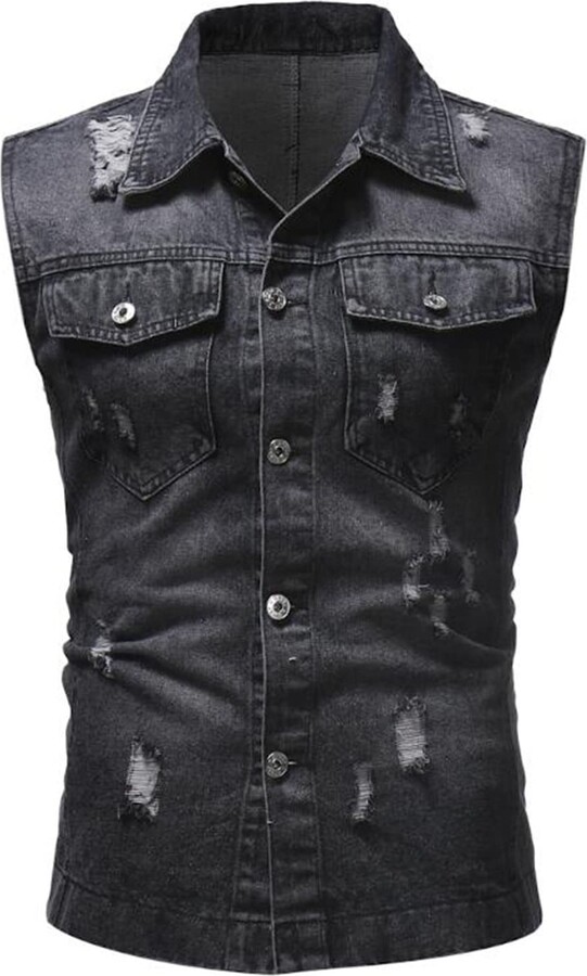 EverNight Men's Sleeveless Denim Vest ShopStyle Jackets