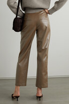Thumbnail for your product : Deveaux Eve Faux Leather Straight-leg Pants - Taupe