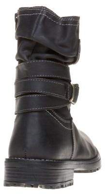 Hush Puppies New Girls Black Luceilie Leather Boots Ankle Zip