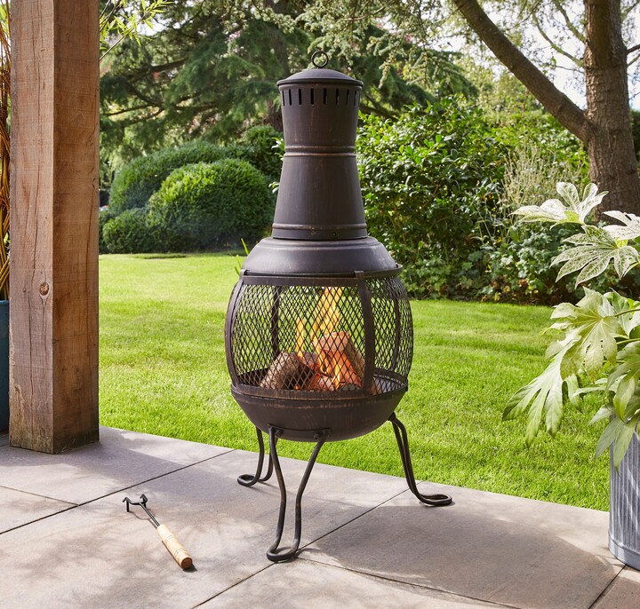 Chiminea Dunelm Electric Stove Heater Dunelm Steel Chimenea Bronze