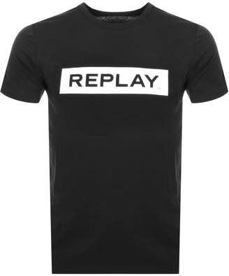 Replay Logo Crew Neck T Shirt Black