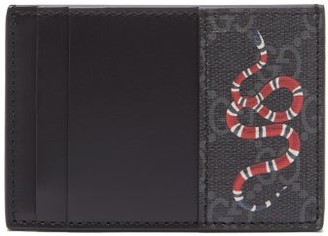 Gucci GG Supreme Snake-print Cardholder - Black - ShopStyle Wallets