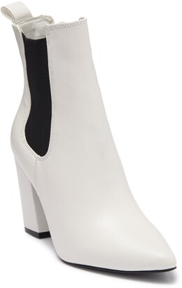 white leather booties steve madden