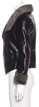 Armani Collezioni Embossed Vegan Leather Jacket
