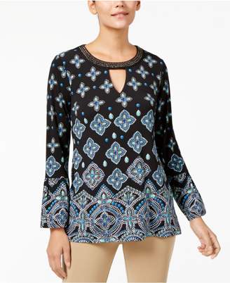 JM Collection Embellished Keyhole Tunic, Created for Macy's