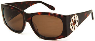 Moschino Monochromatic Logo-Disc Oval Sunglasses