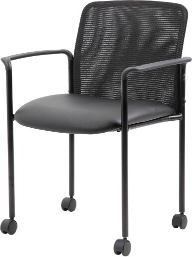 Boss Office Products MeshGuestChairwithFixedArms&MetalFrame-BossOfficeProducts:Stackable,BreathableBack