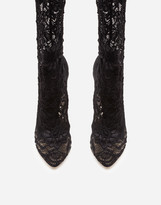 Thumbnail for your product : Dolce & Gabbana Stretch lace and gros-grain boots